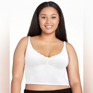 🔴 3/$12 No Boundaries Women’s White Lettuce Edge Cami Bralette. NWT! Size Small!